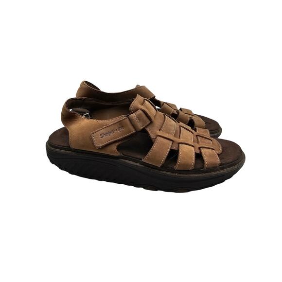 Skechers Shape-Ups brown leather fisherman sandals Mens Sz 9.5 main image 4